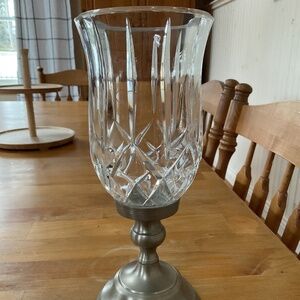 BEAUTIFUL SOLID BRASS THICK GLASS CANDELABRA